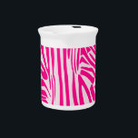 Pink zebra print beverage pitcher<br><div class="desc">https://www.zazzle.com/cute_colorful_birds_fanny_pack-256591423157296343</div>
