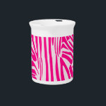 Pink zebra print beverage pitcher<br><div class="desc">https://www.zazzle.com/cute_colorful_birds_fanny_pack-256591423157296343</div>