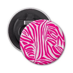 Pink zebra print bottle opener