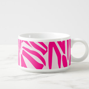 Pink zebra print bowl