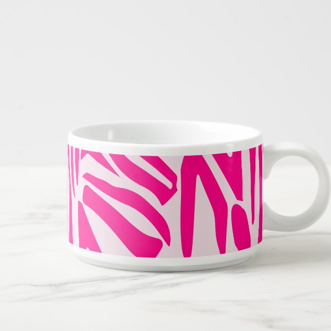 Pink zebra print bowl (Left)