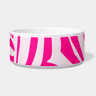 Pink zebra print bowl