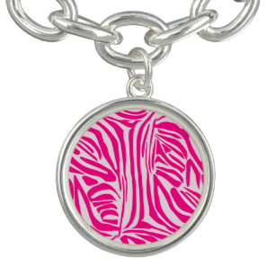 Pink zebra print bracelet