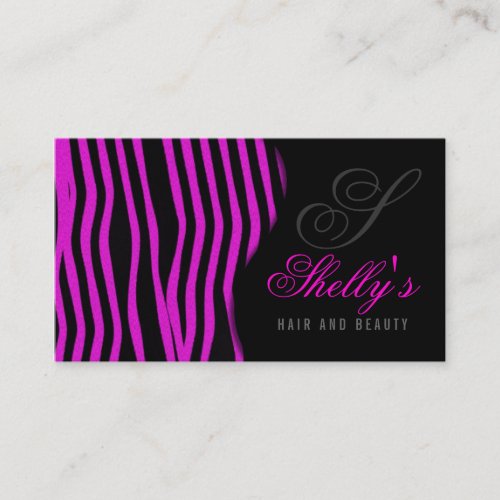 Pink Zebra Print Business Card