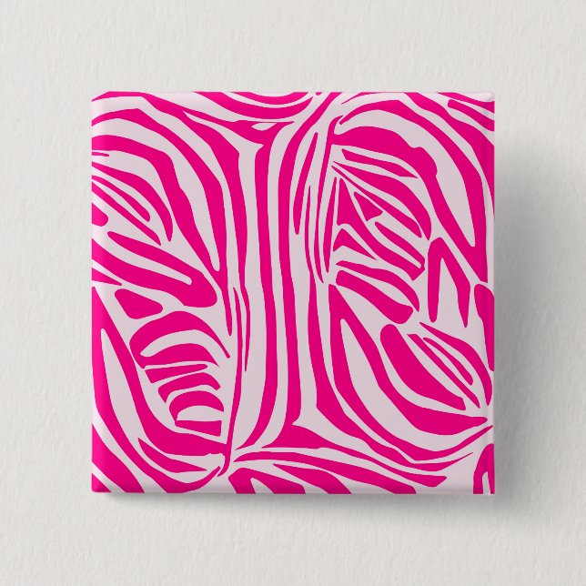 Pink zebra print button (Front)