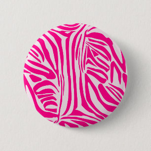 Pink zebra print button