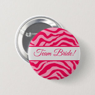 Pink Zebra print Button