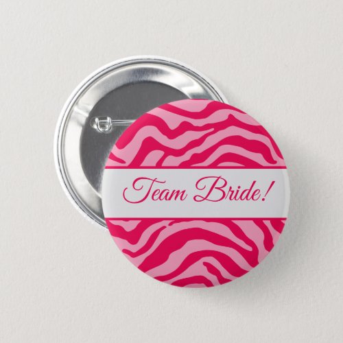 Pink Zebra print Button