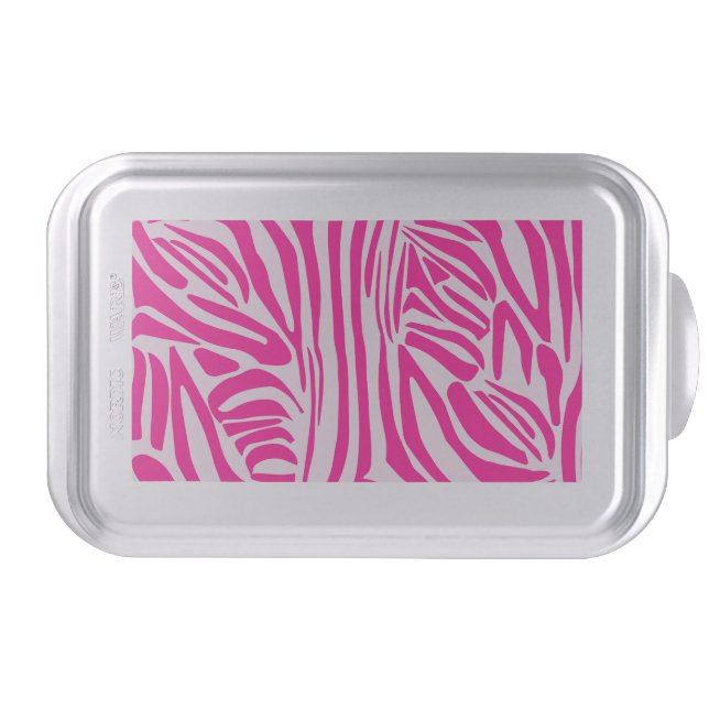 Pink zebra print cake pan (Front)