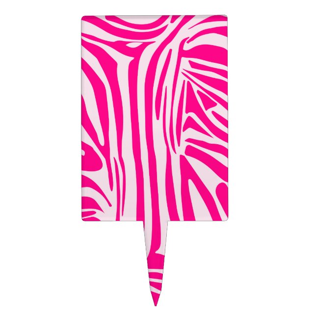 Pink zebra print cake topper (Front)
