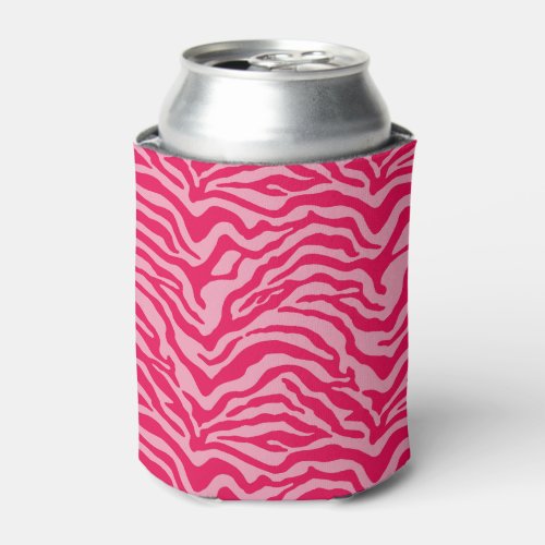 Pink Zebra print Can Cooler