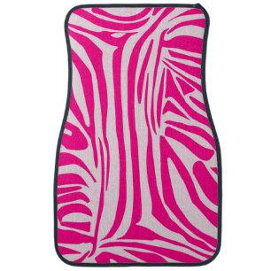 Pink zebra print car floor mat