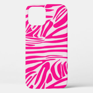 Pink zebra print iPhone 12 case