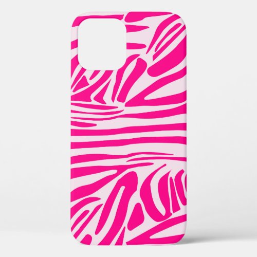 Pink zebra print iPhone 12 case