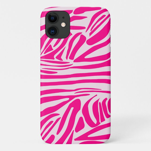 Pink zebra print Case-Mate iPhone case (Back)