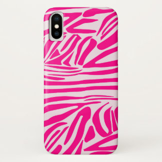 Pink zebra print iPhone x case