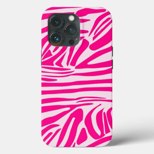 Pink zebra print iPhone 13 pro case