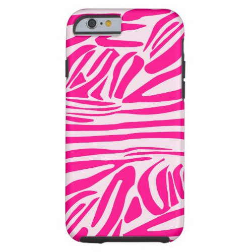 Pink zebra print tough iPhone 6 case