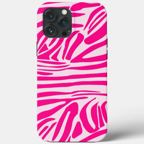 Pink zebra print iPhone 13 pro max case