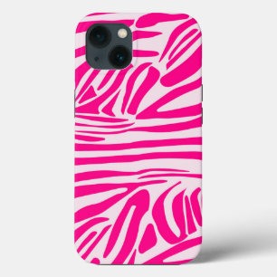 Pink zebra print iPhone 13 case