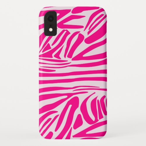 Pink zebra print iPhone XR case
