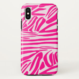 Pink zebra print iPhone x case
