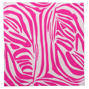 Pink zebra print cloth napkin