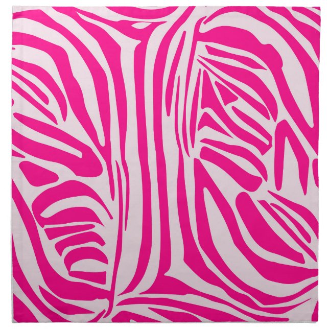Pink zebra print cloth napkin (Front)