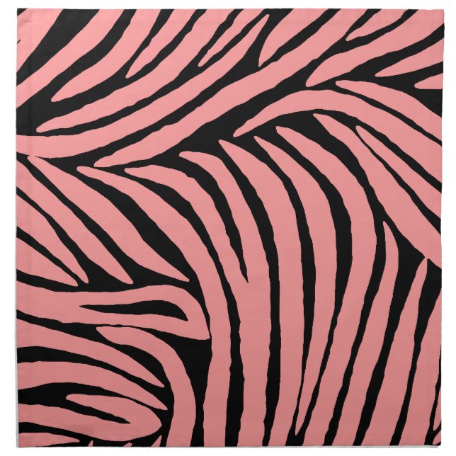 Pink Zebra Print Cloth Napkin (Front)