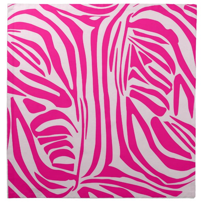 Pink zebra print cloth napkin (Front)