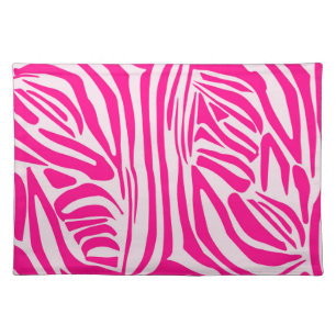 Pink zebra print cloth placemat