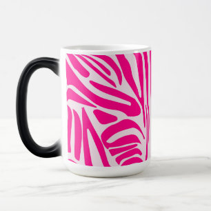 Pink zebra print color morph mug 