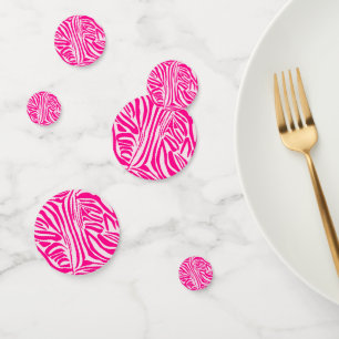 Pink zebra print confetti
