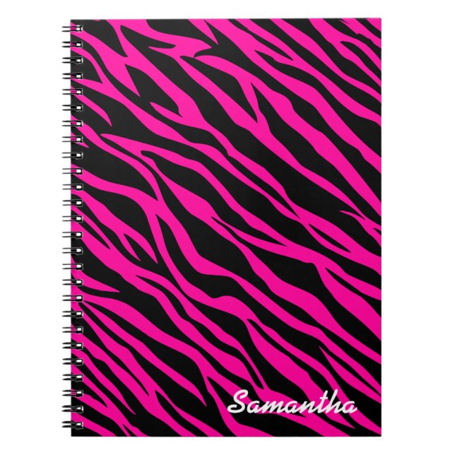 Pink Zebra Print - Custom Notebook Journal (Front)