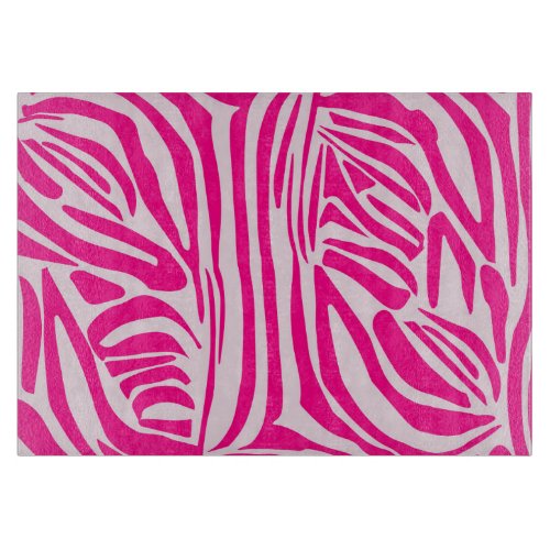 Pink zebra print cutting board