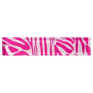 Pink zebra print desk name plate
