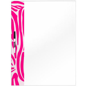 Pink zebra print dry erase board
