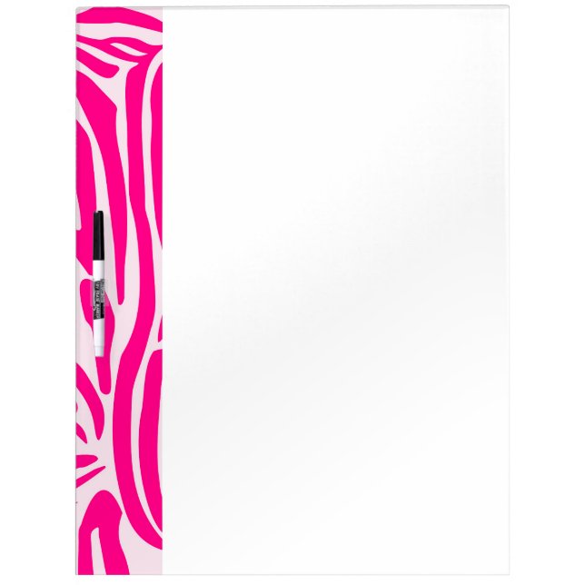 Pink zebra print dry erase board (Front)