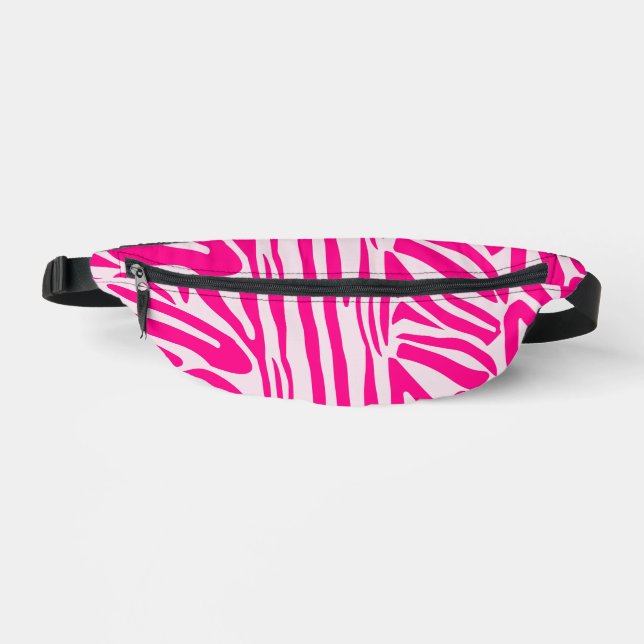 Pink zebra print fanny pack (Front)
