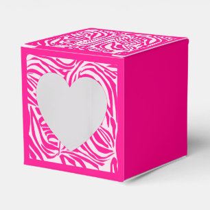 Pink zebra print favor boxes