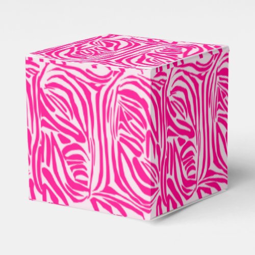 Pink zebra print favor boxes