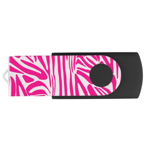 Pink zebra print flash drive