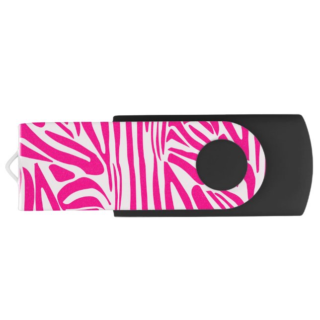 Pink zebra print flash drive (Back)