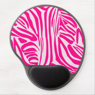 Pink zebra print gel mouse pad