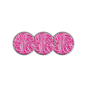 Pink zebra print golf ball marker