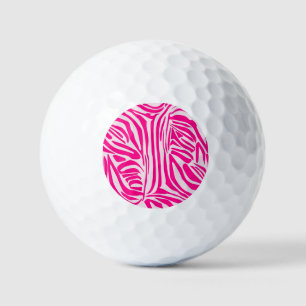 Pink zebra print golf balls