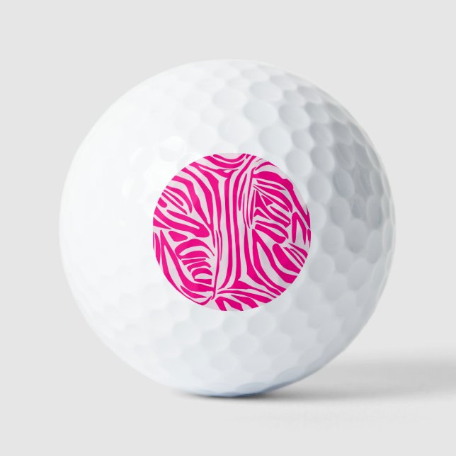 Pink zebra print golf balls (Front)