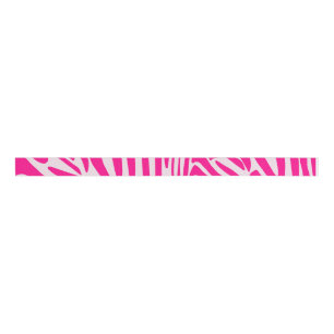 Pink zebra print grosgrain ribbon