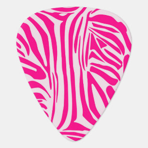 Pink zebra print guitar pick