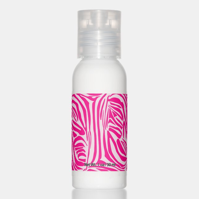 Pink zebra print hand lotion (Front)